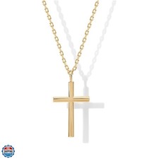 14K Gold Plated Cubic Zirconia Cross Pendant Necklaces for Women  Linear Bez...