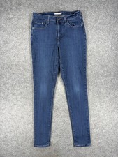Levis 721 High Rise Skinny Jeans Womens 32 Blue Medium Wash Stretch Denim
