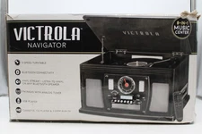 Victrola Navigator 8-in-1 Classic Bluetooth Record Player w/ Turntable Black