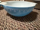 Pyrex Vintage Blue Snowflake/ Garland #444 Cinderella Bowl 4 Qt