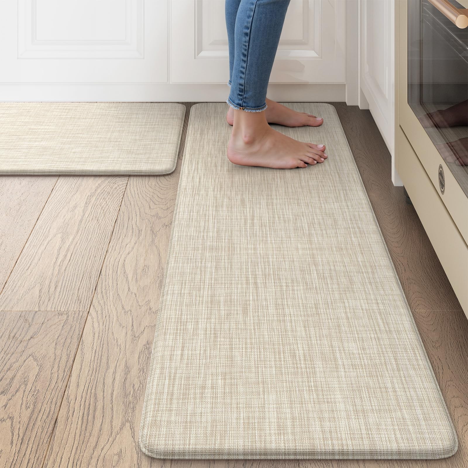 Anti Fatigue Non-Skid Waterproof Kitchen Mat Set of 2 Cushioned Floor Mats