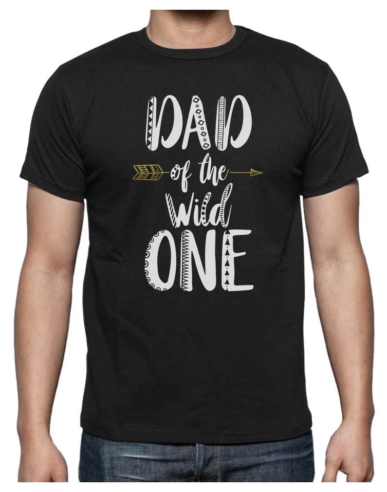 Wild One Dad Shirt Safari Theme Family First Birthday Daddy Shirt for Men XX-...