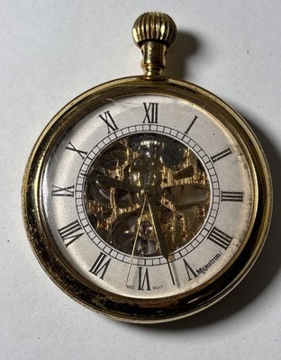 Majesti QUARTZ 懐中時計 MAJESTI QUARTZ POCKET WATCH GOLD TONE MAJESTRON 17 Jewels READ
