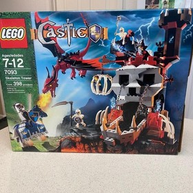 LEGO  Castle Skeleton Tower 7093  Some Minifigures Wizard Dragon Manual Box READ