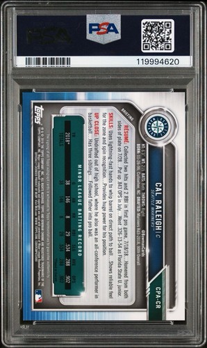 2019 Bowman Chrome Prospects Auto Cal Raleigh #CPA-CR PSA 9 - Picture 3 of 3