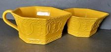 Tempations Nesting Bowls Yellow Mixing Serving 1qt & 1.3qt Set Of 2