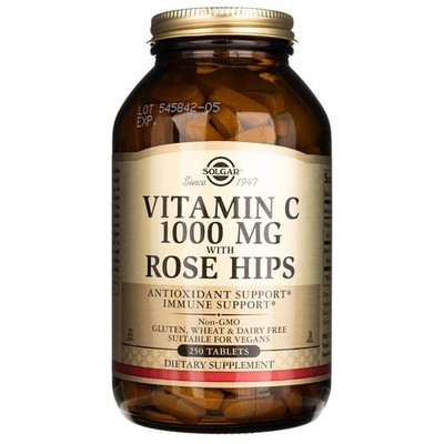 Solgar Vitamin C 1000 mg mit Hagebutte, 250 Tabletten