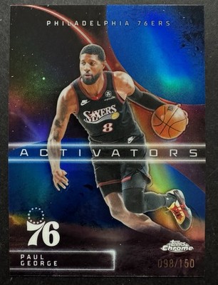 2025-26 Topps Chrome Update Paul George Activators Blue Refractor /150