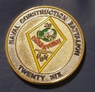 Naval Construction Battalion 26 SEABEE CHIEF CPO USN Navy Challenge Coin