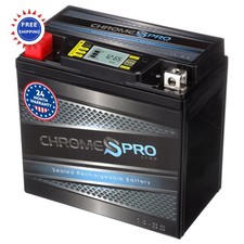 Motorcycle Battery 210CCA 12V 16Ah Chrome S Pro iGel YTX14-BS LCD Display Skis