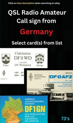 QSL Amateur Radio card   Germany   Select sign call from list   H(f)