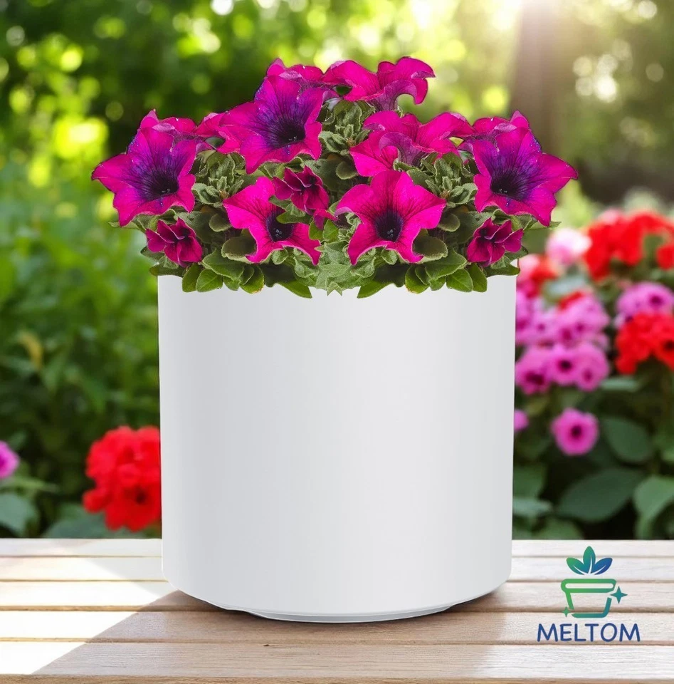 Blumenkübel Blumentopf mit Bewässerungssystem Einsatz Rund MATT | Weiß| XXL - Bild 3 von 3