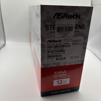 ASRock Radeon RX 7700 XT Steel Legend 12GB OC Graphics Card White