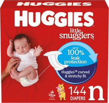 Huggies Little Snugglers Newborn Diapers, 144 Count, Up to 10 lbs