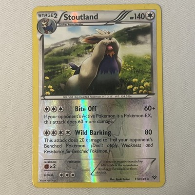 Pokemon Card XY Base Set Reverse Holo Stoutland 110/146