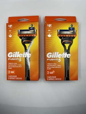 2x Gillette Fusion 5 Razor W/ 4 Cartridges 