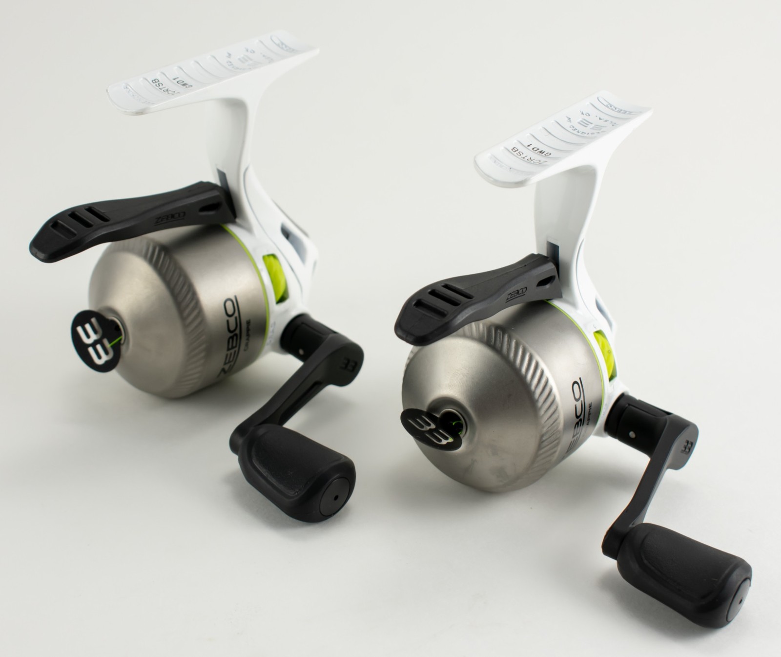 (Lot Of 2) Zebco Crappie 33 Micro 4.3:1 Gear Trigger Spin Reel No Box 21-41476