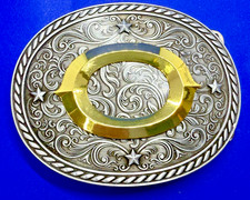 Personalized Initial Letter O Western Gold Silver Color Raised New Belt Buckle
