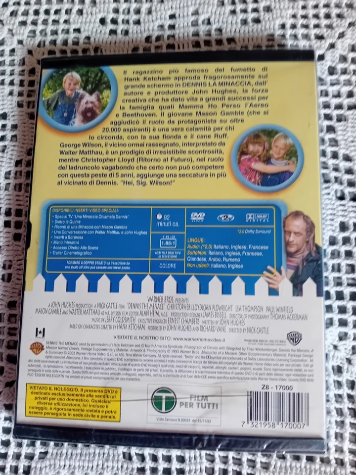 DVD Dennis La Minaccia 1993 Ed Warner Snapper Rarissimo - Immagine 2 di 3