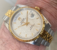 Tudor Prince Day+Date Automatic Watch 36 Silver Linen Dial & Box 7