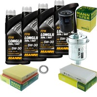 MANN-FILTER Inspektionspaket Mannol 4L Longlife 5W-30 FüR Honda HR-V 1.6 16V
