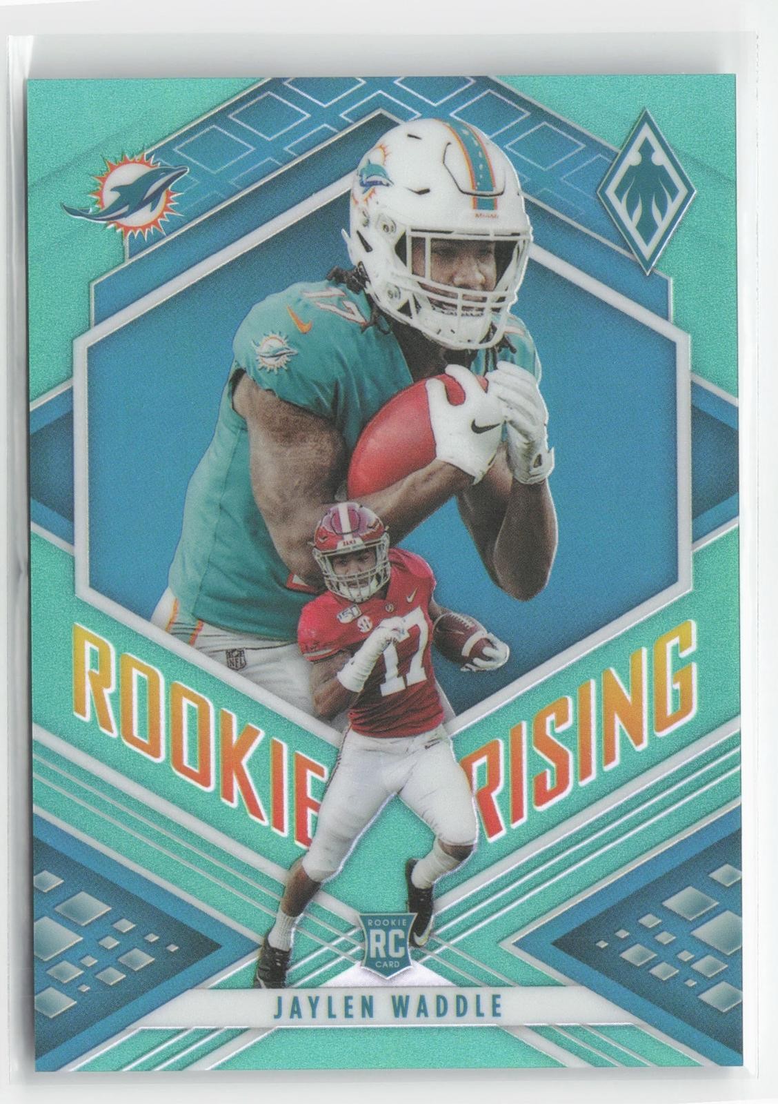 Jaylen Waddle 2021 Panini Phoenix Rookie Rising Teal #/149 RC Dolphins A9