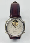 Vintage Seiko 7A48-7040 Gold Chronograph Moon Phase Quartz Men's Dress Watch