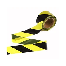 Construction Barricade Tape, 660ft, High,Visibility Yellow & Black Warning