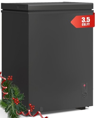 DISHUP 3.5 Cu ft Chest Freezer,Deep Freezer,Adjustable Temperature,Black