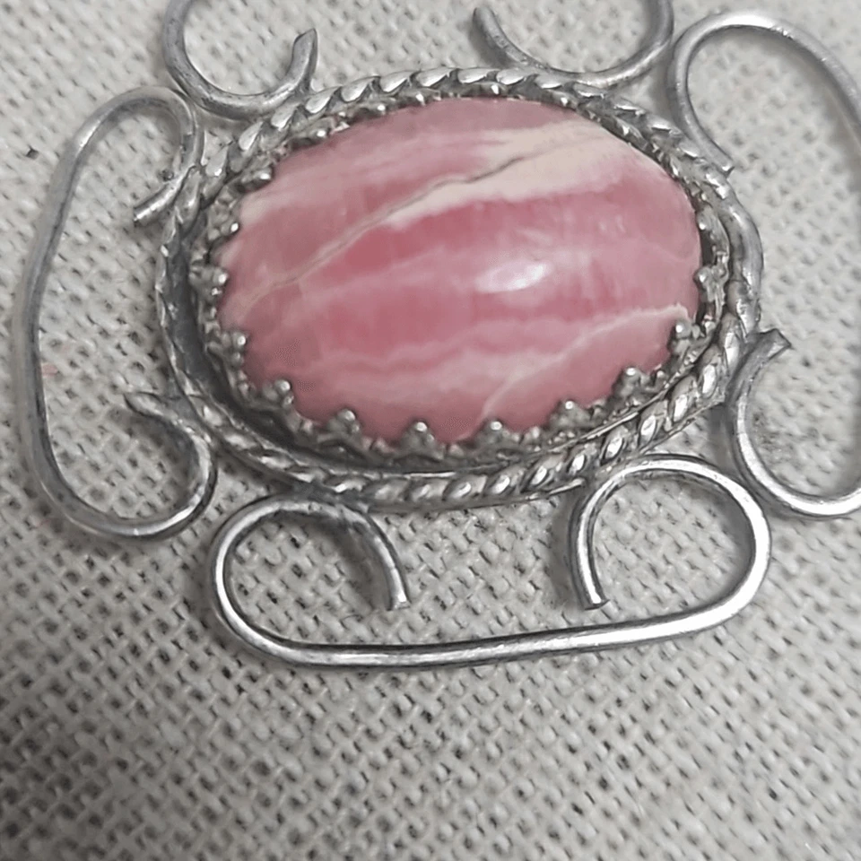 Винтажный серебро родохрозит безель богемное Western подвеска ожерелье - Изображение 4 из 4