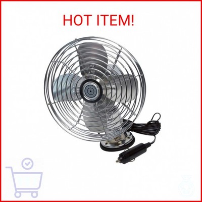 RoadPro RP-1179 Car Fan, Heavy Duty, 12V, Metal, 7.5''