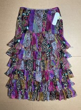 VTG Tunique Women s L Skirt Maxi Tiered Animal Artsy Eclectic Unique Y2K Gypsy