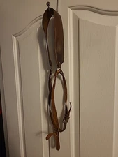 Old Western Brown Leather Thin Breast Collar? SMALL Strap With 2 Buckles 