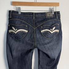Vintage Y2K Apple Bottom Jeans by Nelly 6/7 Rhinestones Embellished Metal Tag