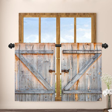 26 X 36 Inch Barn Door Cafe Small Curtains for Half Windows Wooden Door Kitchen