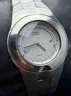Vtg New 2000 TIMEX Alarm Men’s 40mm Analog Quartz Watch Silver Case Bracelet