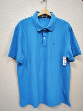 NWT Men's Tommy Hilfiger XL/TG Solid Blue Polo Shirt 59