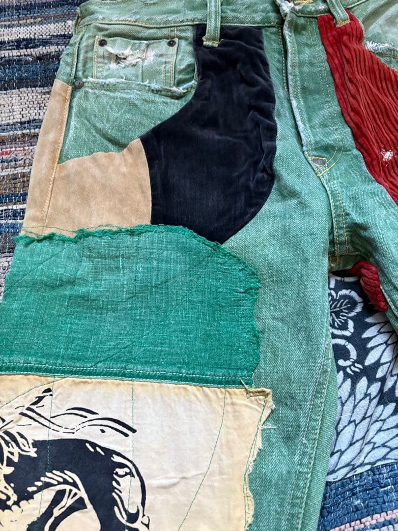 USED KAPITAL RASTA PATCHWORK DESIGN STRAIGHT DENI… - image 8