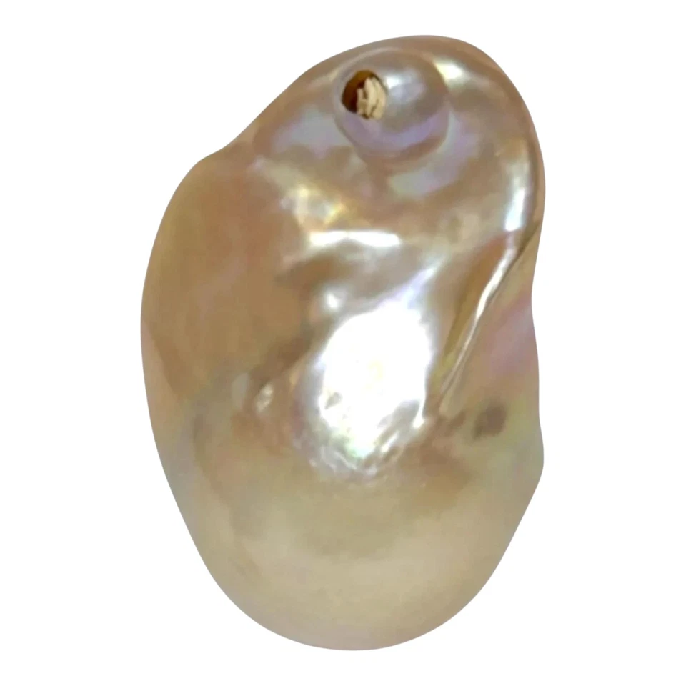 Perla suelta gigante sin perforar 16,9 x 13,6 x 25,8 mm Kasumi Keshi púrpura rosa rosa Foto 4 de 4