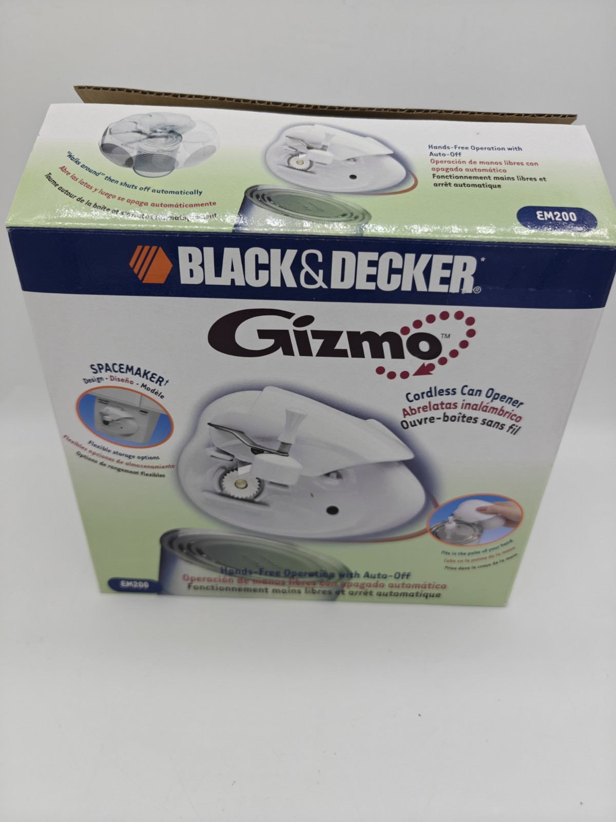 Black & Decker Gizmo SpaceMaker Cordless Can Opener EM200 White NOB Rechargeable