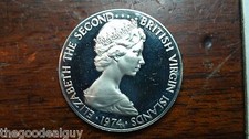 1974 50 CENTS BRITISH VIRGIN ISLANDS ELIZABETH II PELICANS great condition