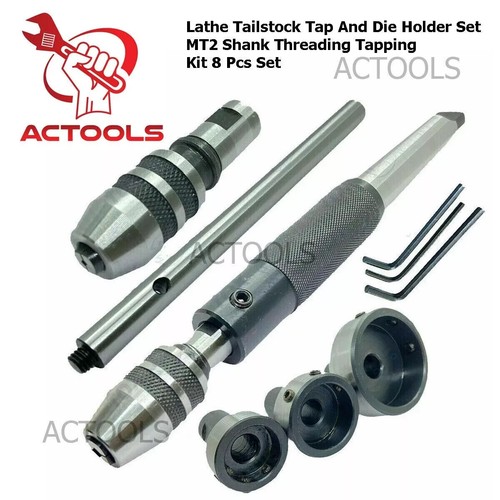 Lathe Tailstock Tap And Die Holder 8 Pcs Set MT2 Shank Threading Tapping Kit AU - Picture 14 of 14