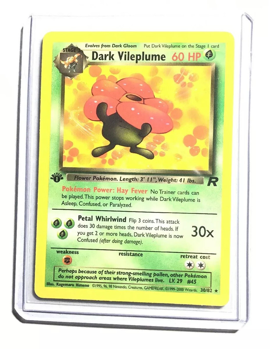 DARK VILEPLUME - 30/82 - 1st Edition Team Rocket - Rare - Pokemon - NM
