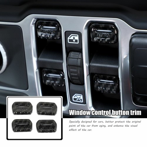2 Cubiertas De Botón Elevalunas Fibra Carbono ABS Para Chevrolet Camaro 2010-2015