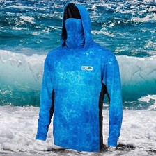 Rushguard Men's UPF 50 Sun Protection Hoodie Shirt SPF/UV Long Sleeve Fishing