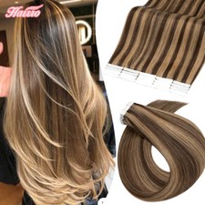 Tape In Hair Extensions 100 Indian Remy Human Hair Double Drawn Thick CARAMEL
