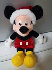 Disney Store Mini Bean Bag Plush Santa Mickey Mouse 8"