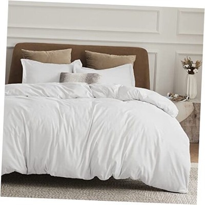  White Duvet Cover Queen Size - Soft Double Queen (90'' x 90'') 00 - White