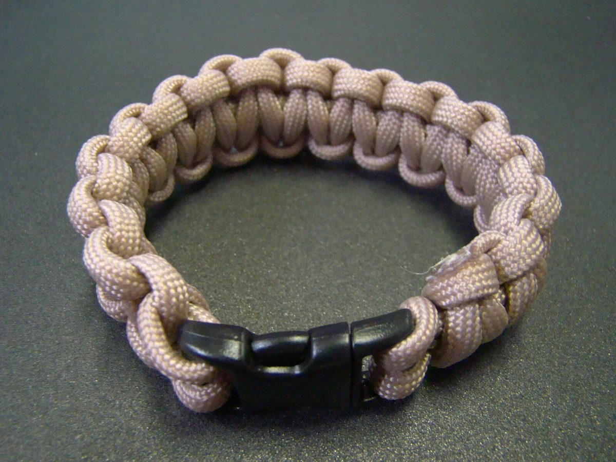 Paracord bracelet Desert storm tan 7 Strand 550 LB USA made Size 5 to 10