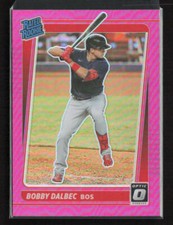 2021 Donruss - Retro 1987 Materials Holo Pink #48 Bobby Dalbec Boston Red Sox